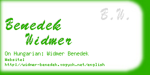 benedek widmer business card